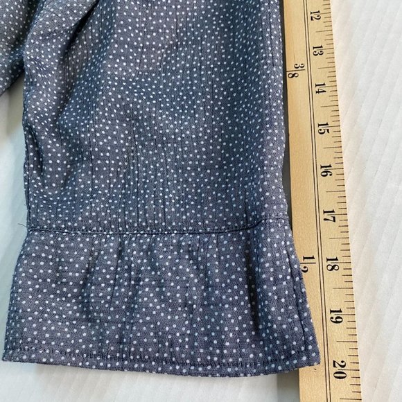 Como Blu Womens Blue and White Polka Dot Sheer V-Neck Tunic Size 1X Coastal - Picture 11 of 11